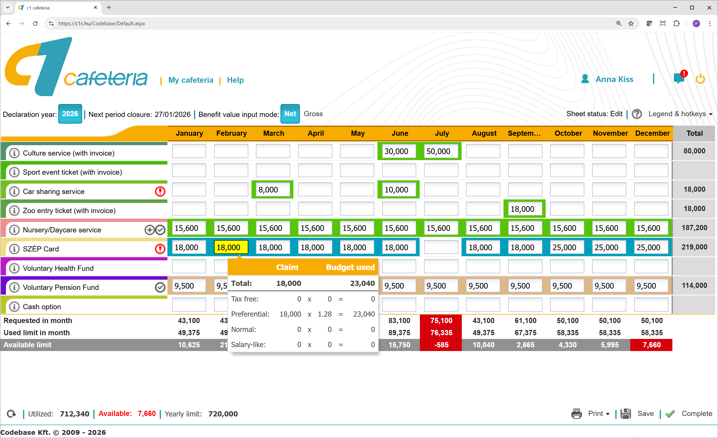 c1 cafeteria employee interface