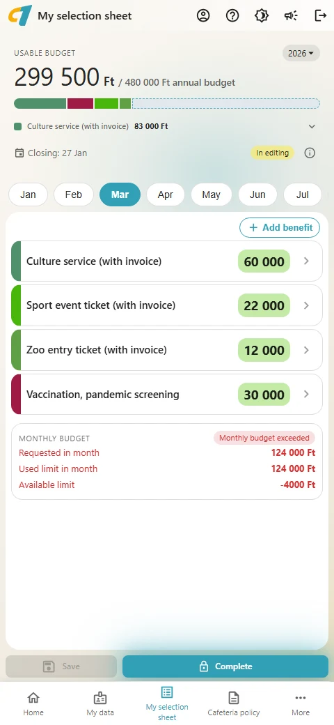 Declaration on mobile